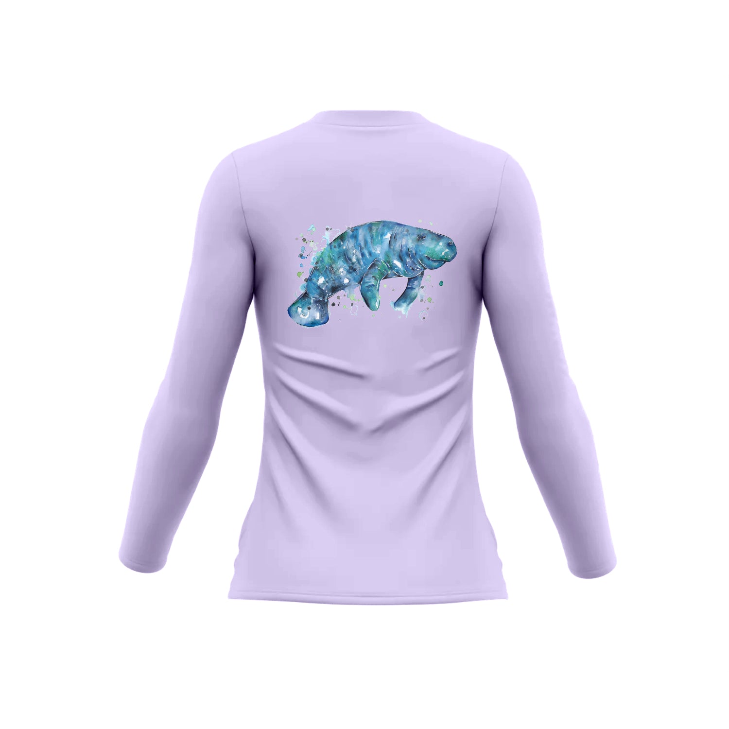 Ladies V-Neck Watercolor Manatee | Long Sleeve