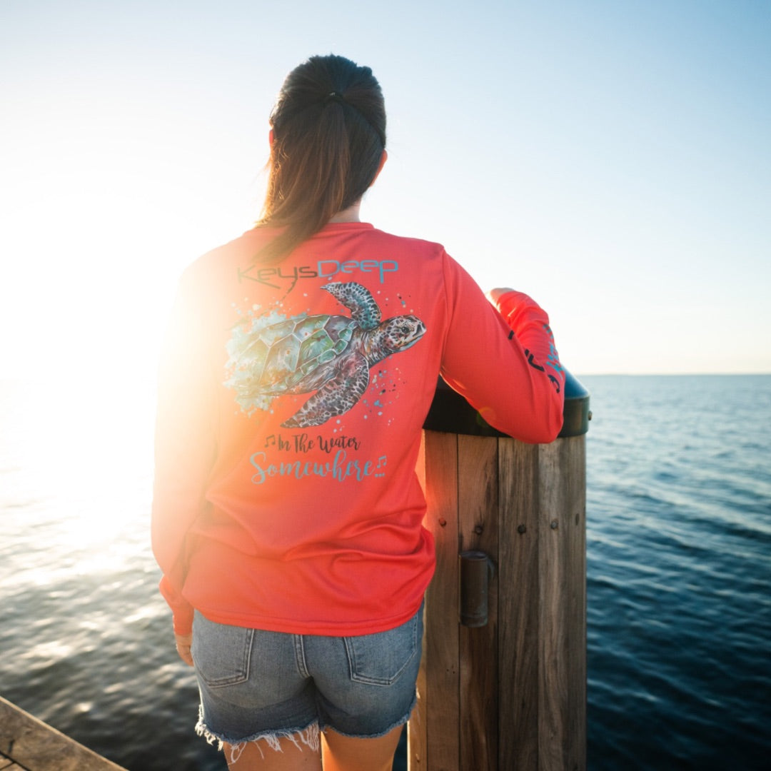 Youth | Sea Turtle | Light Blue | Hoodie Long Sleeve | Keysdeep