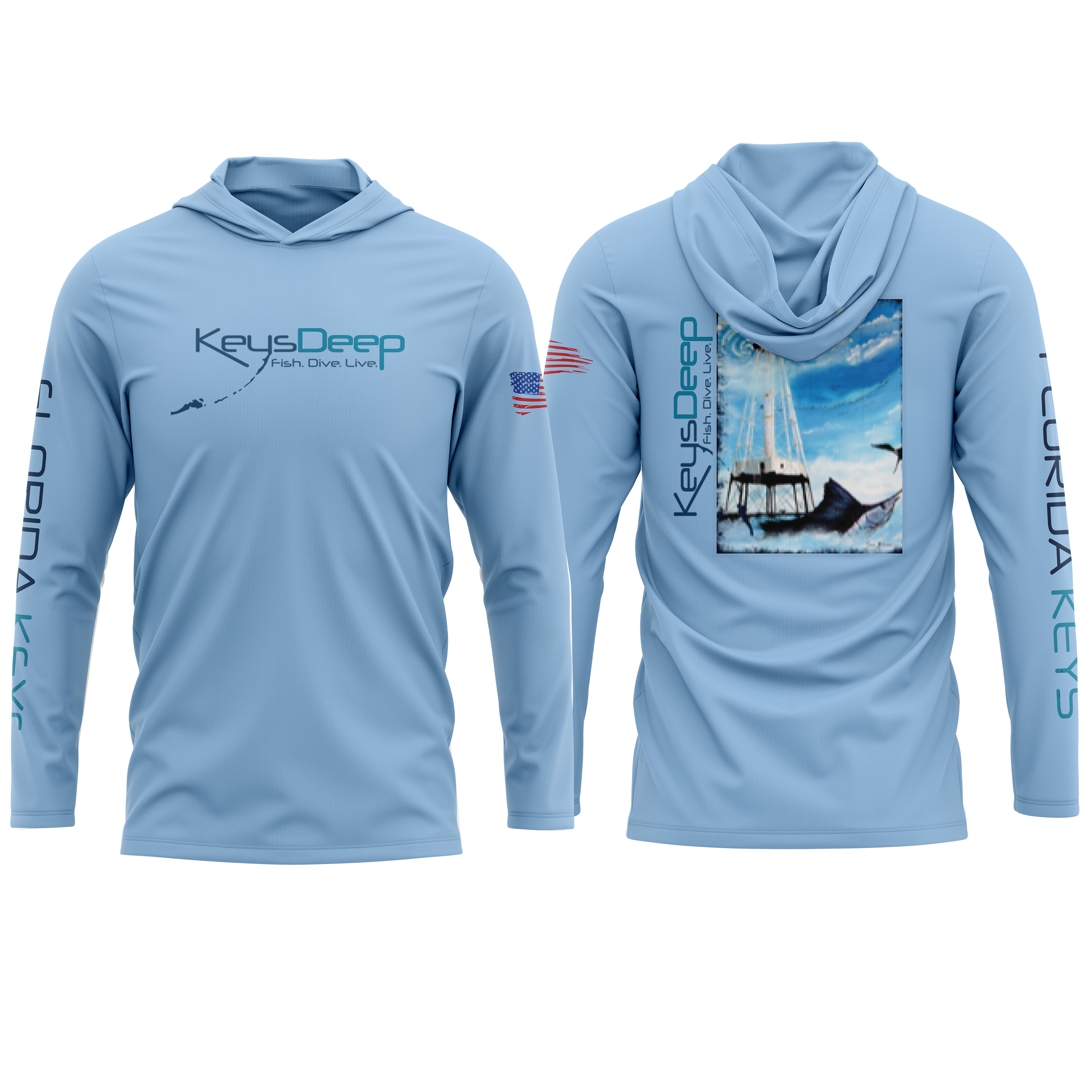 Sam Milazzo Collection | Alligator Lighthouse | Light Blue | Long Sleeve Hoodie