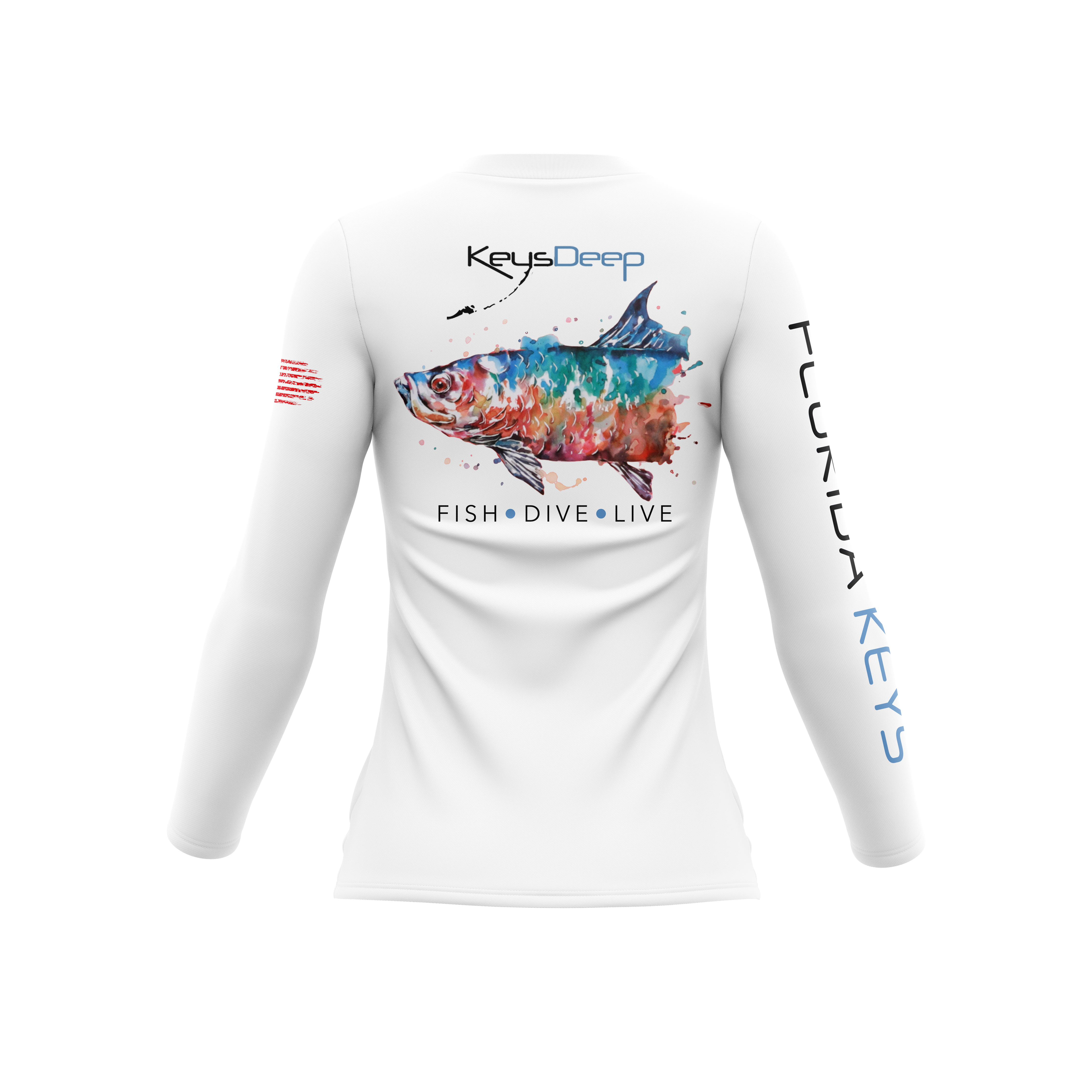 Ladies V-Neck | Tarpon | White | Long Sleeve