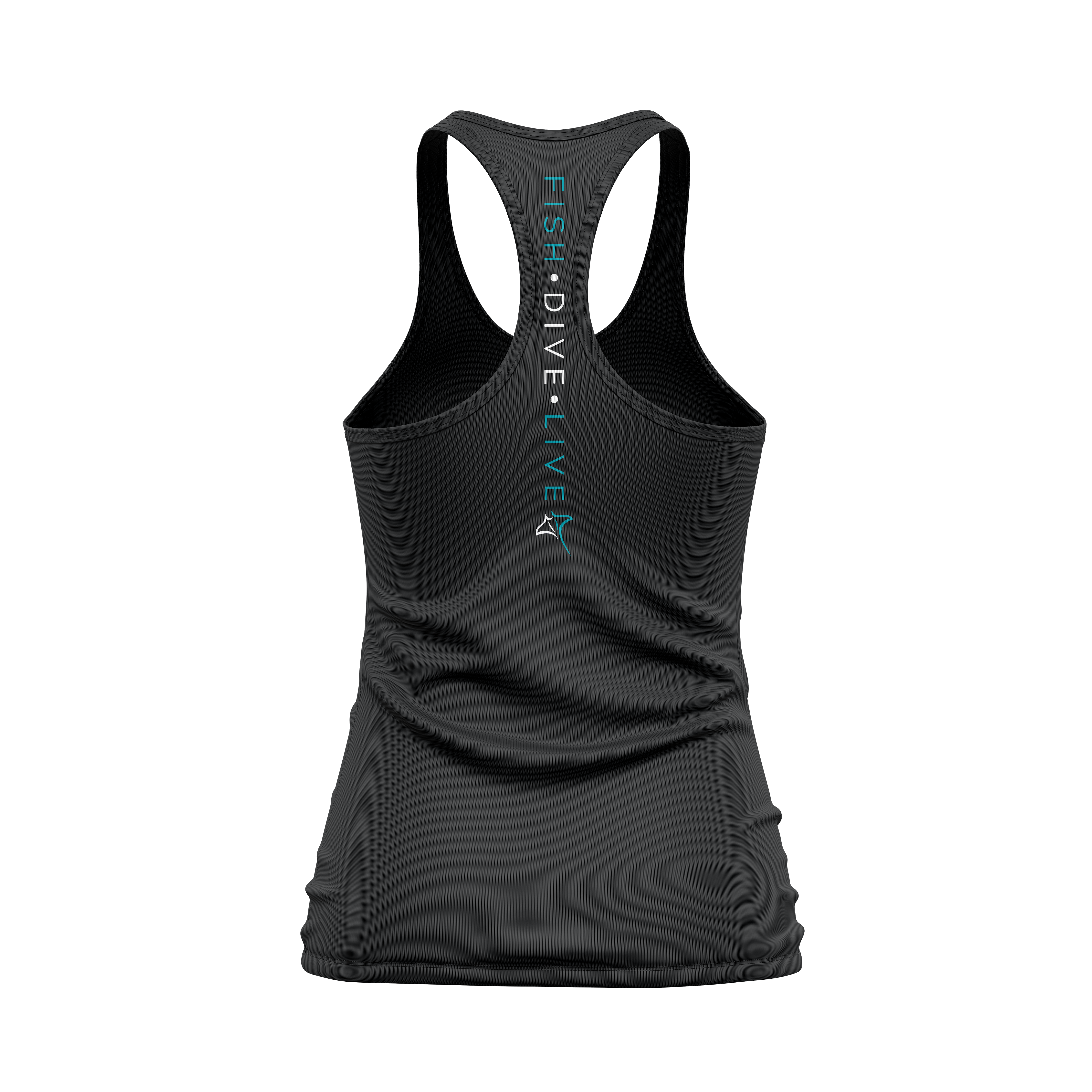 Manta Ray | Black | Ladies Cotton Racerback | Keysdeep