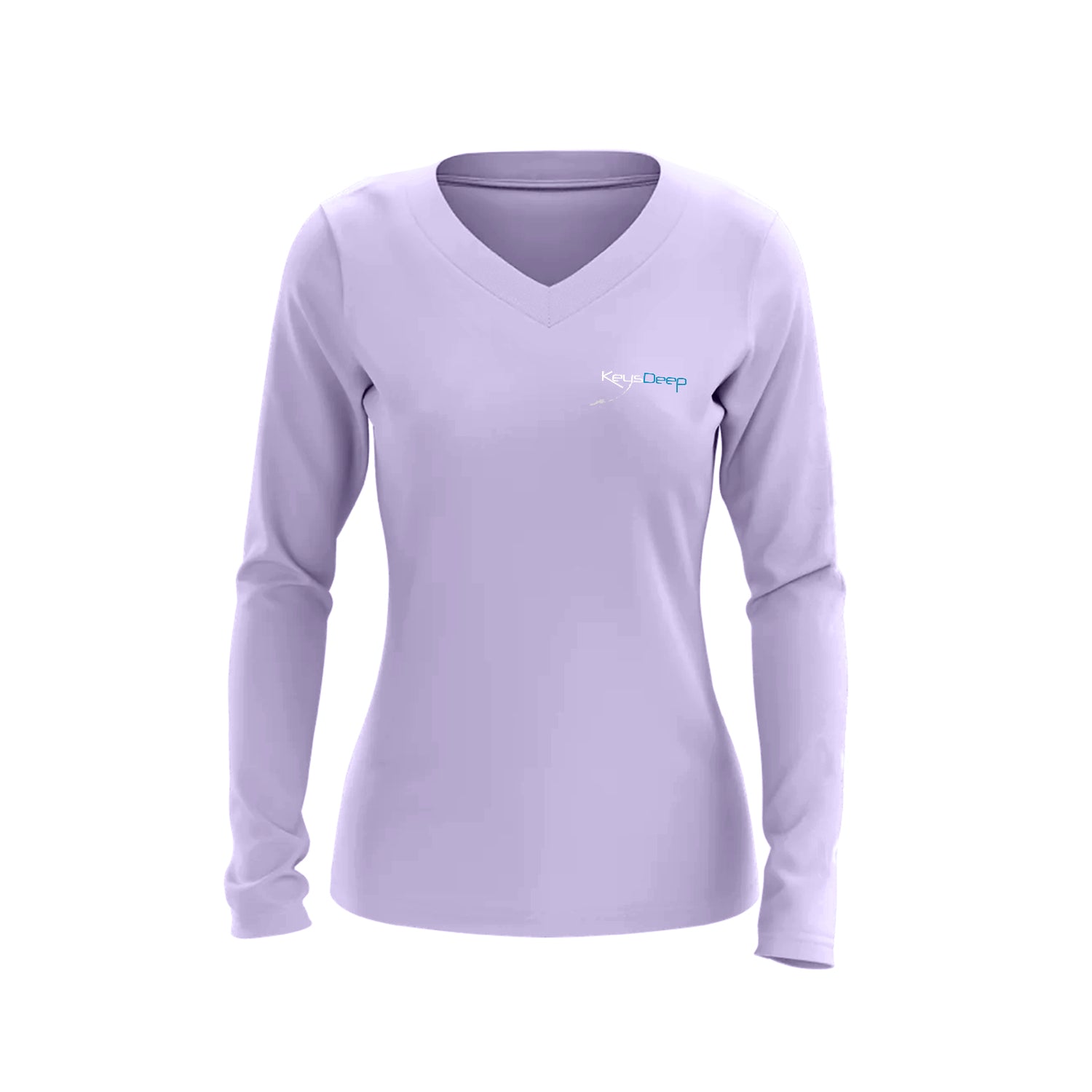 Ladies V-Neck Watercolor Manatee | Long Sleeve