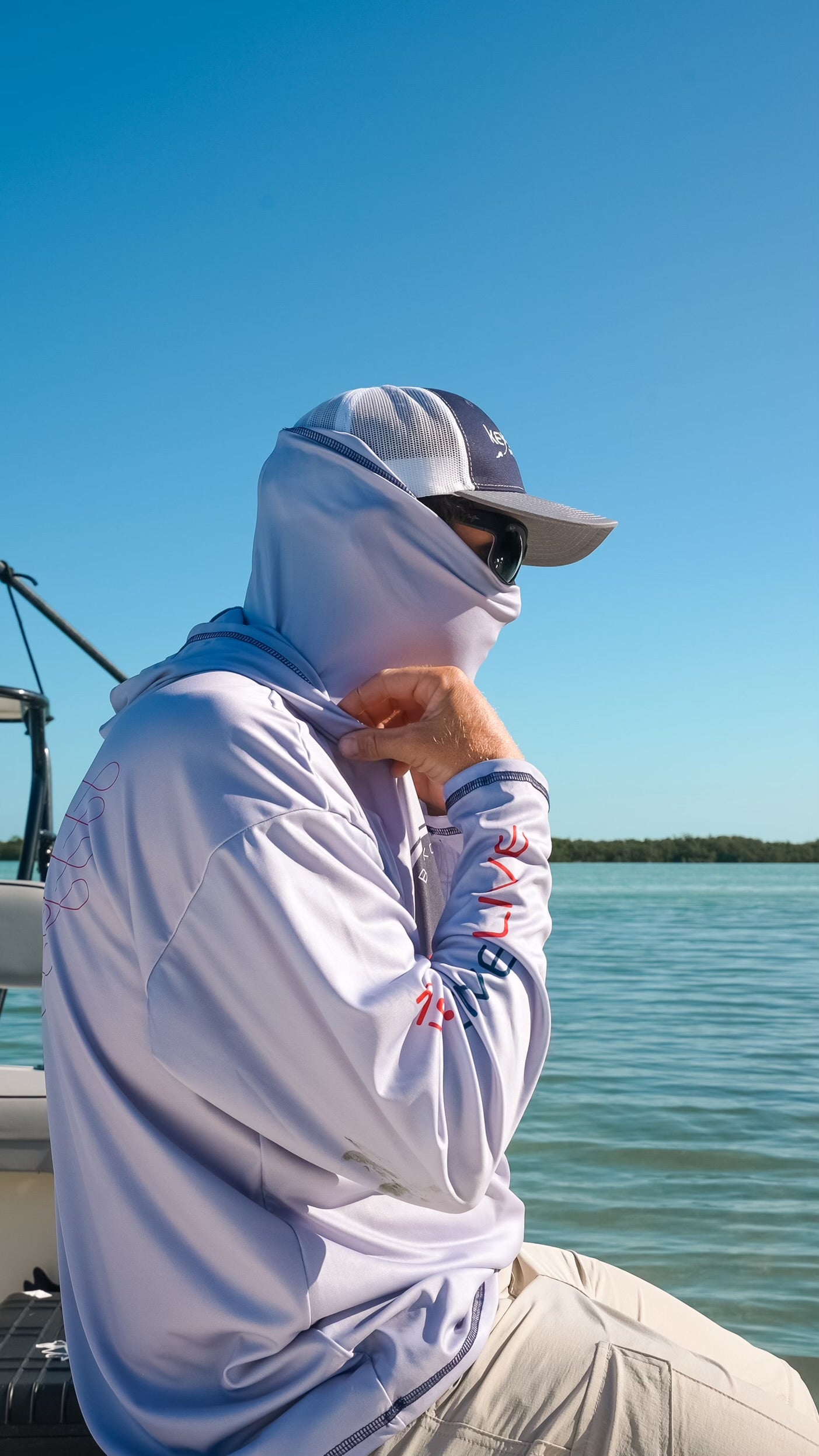 Back Country Fly-Fishing | Light Gray | Hoodie & Integrated Neck Gaiter