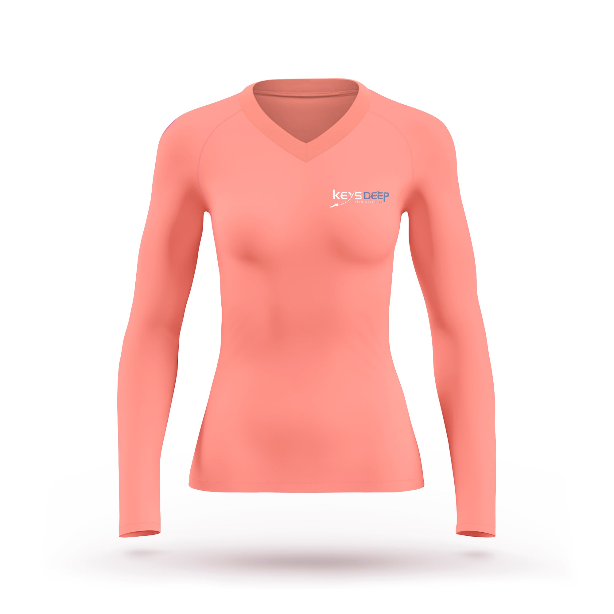 Ladies V-Neck Watercolor Manatee | Long Sleeve