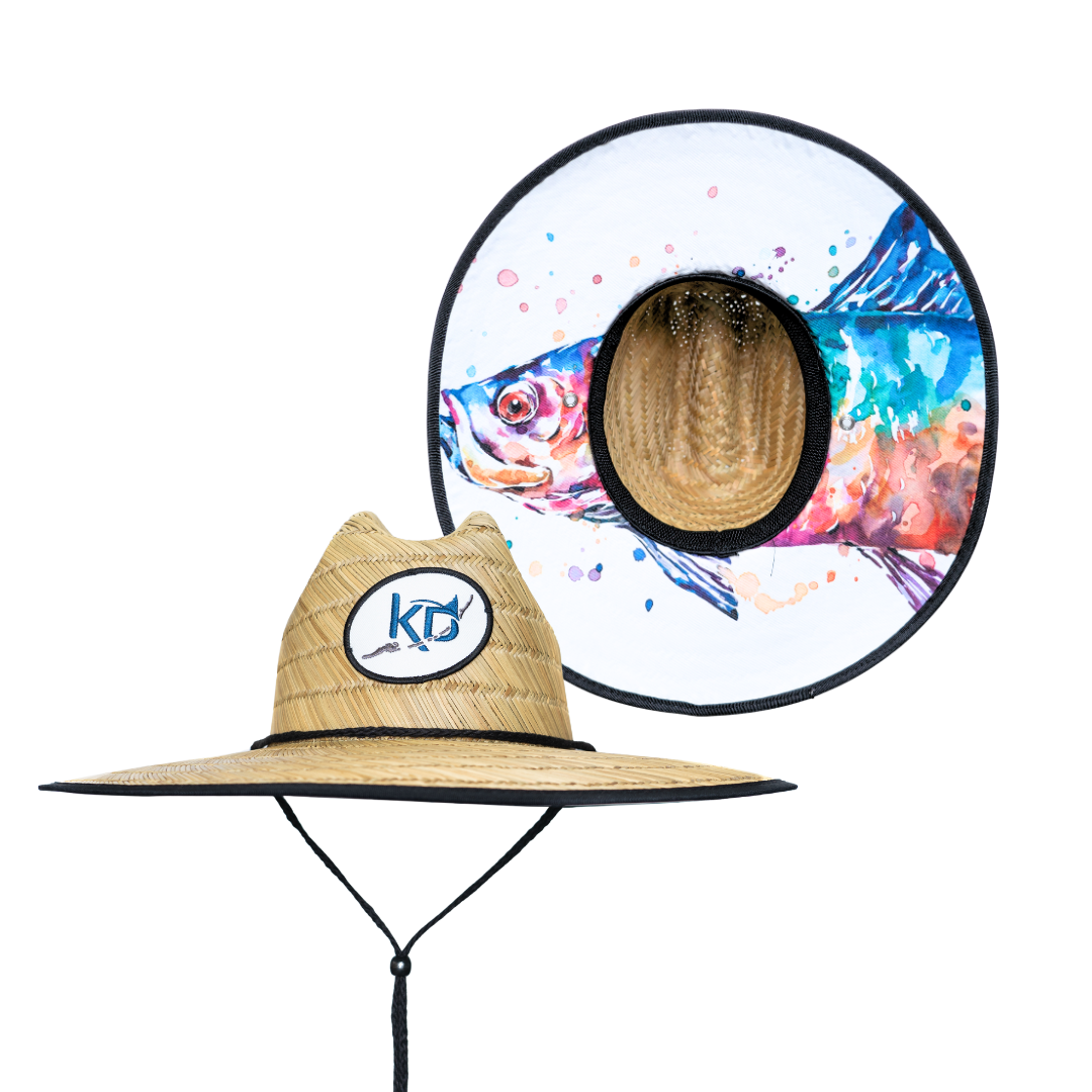 Watercolor Tarpon | White | Straw Hat