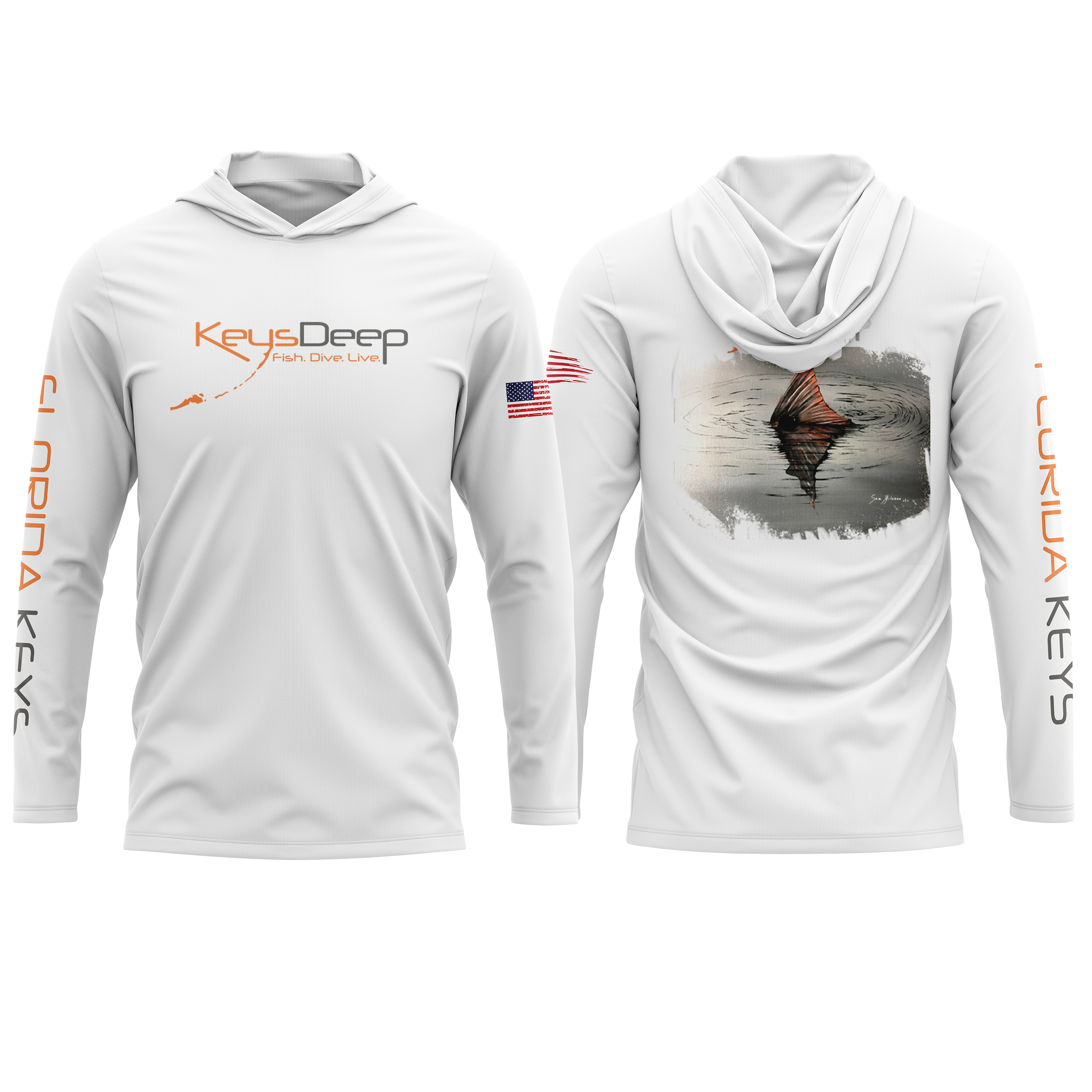 Sam Milazzo Collection | Redfish | Long Sleeve Hoodie | Keysdeep