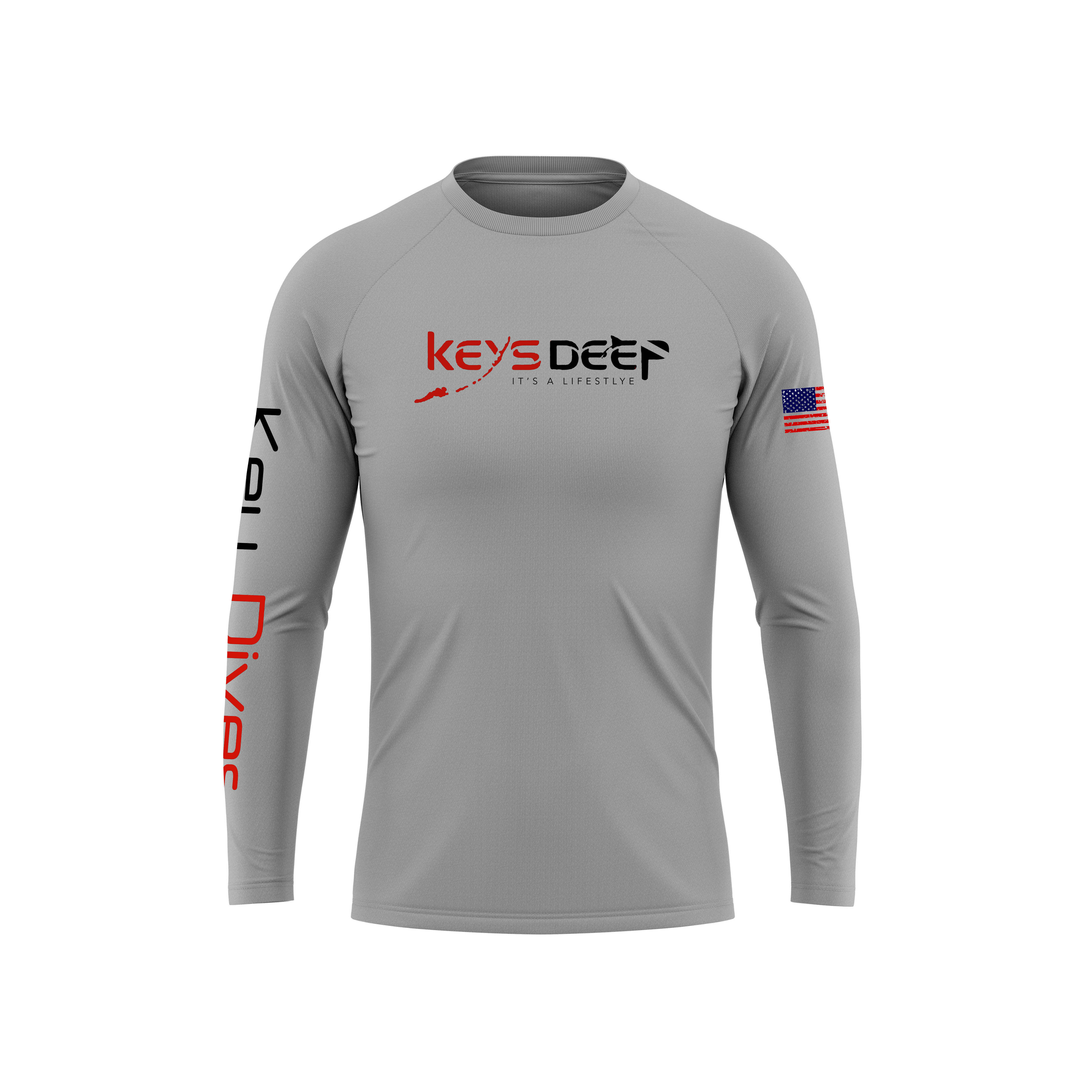 Dive Flag | Gray | Long Sleeve | Keysdeep