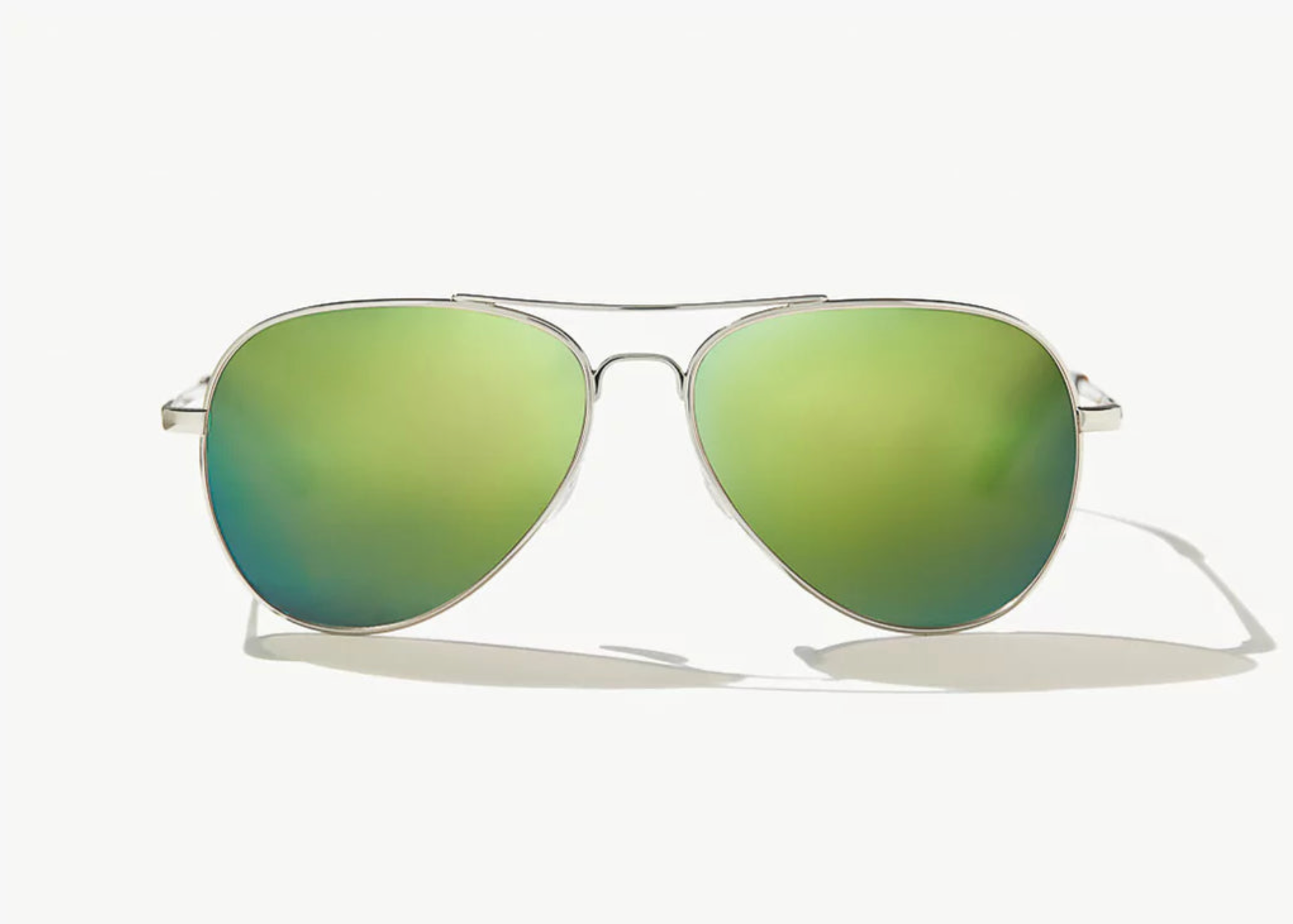 Soldado | Silver Gloss Frame | Green Mirror Polycarbonate Lenses | Bajio